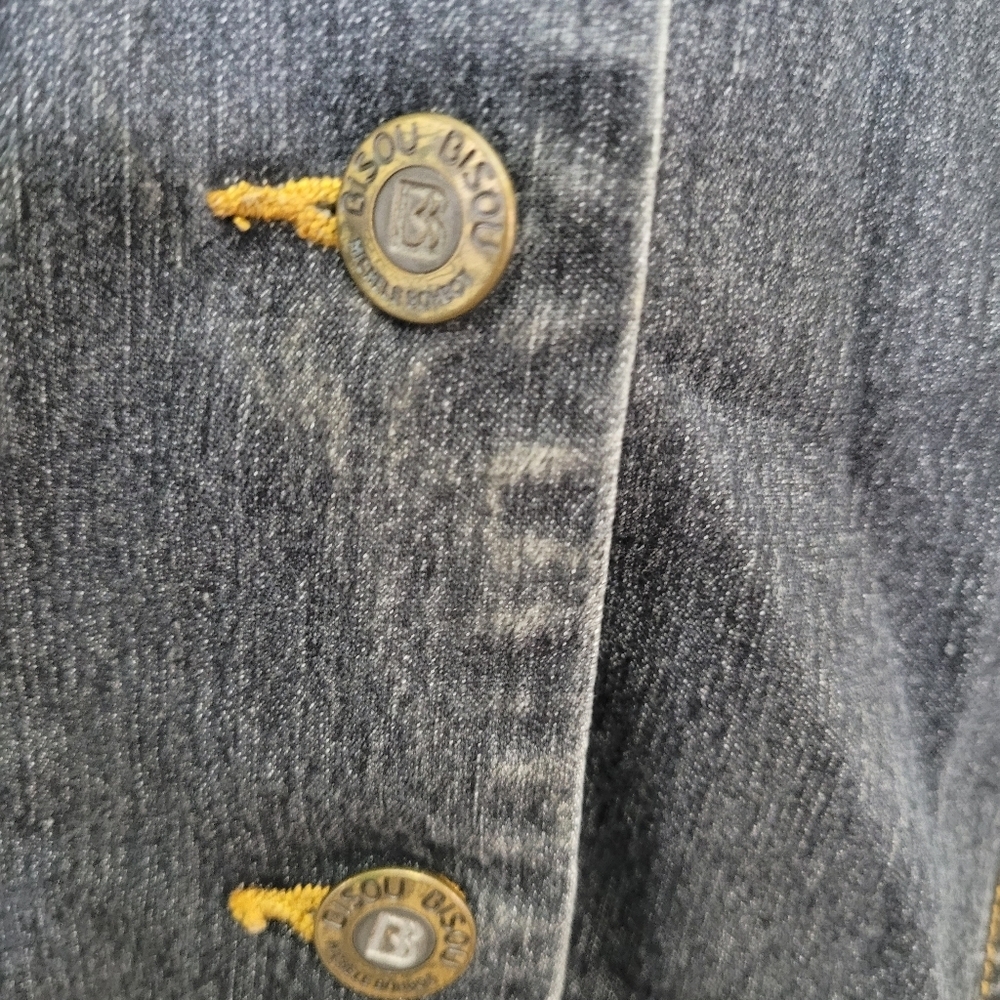Bisou Bisou Y2K Denim Stretch Jean Jacket Size 8 - Picture 5 of 9